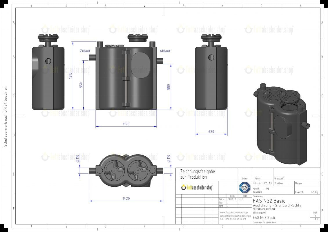 FAS NG2 Basic Technische Zeichnung FAS NG2 Basic Technische Zeichnung