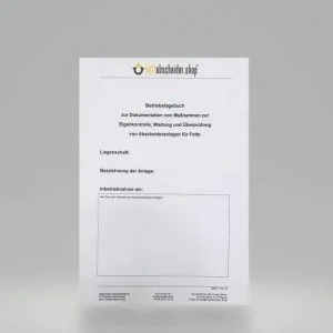 Produktbild Betriebstagebuch für Fettabscheideranlagen