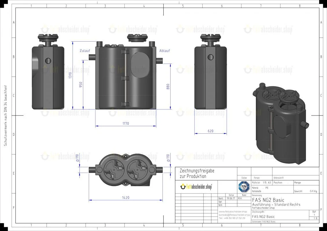 FAS NG2 Basic Technische Zeichnung