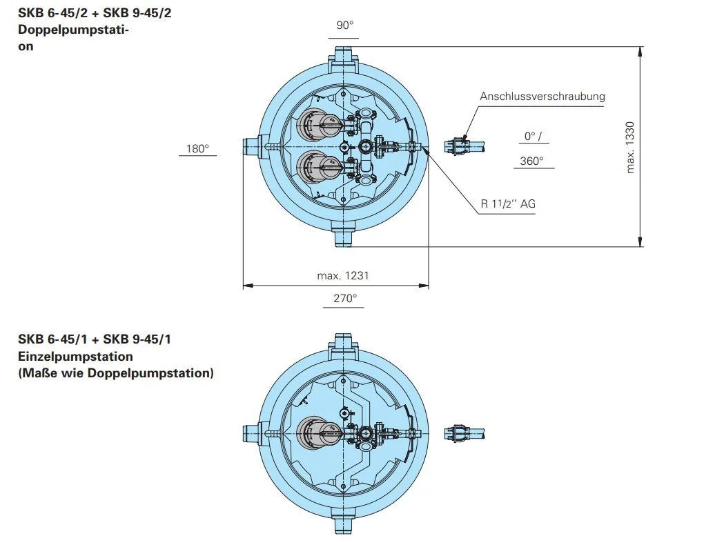 HOMA Pumpenschacht SKB 6 / 9 - Technische Zeichnung